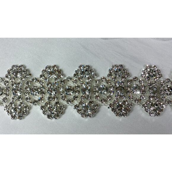 Beautiful Rhinestone Organza Bridal Belt Wedding  MOB Prom Statement  belt - Picture 4 of 5